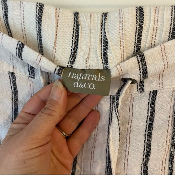 Denim & co naturals striped linen blend cropped pants size XL - Picture 6 of 10